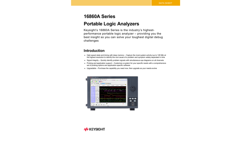 16862A 68-Channel Portable Logic Analyzer | Keysight